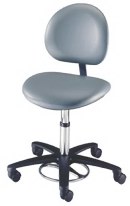 Brewer foot activated stool with backrest