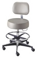 Century Pneumatic Stool with Backrest & Seamless Seat & Adjustable Footring