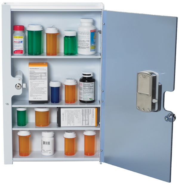 Medication Storage Cabinet, (4) Adjustable Shelves - Lakeside Healthcare