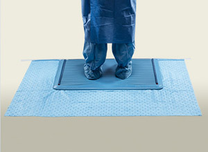 Yellow Absorbent Floor Mat for Surgery - Non-Sterile